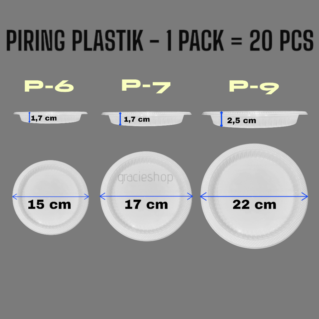 Piring Plastik Good Qualtiy / Piring Plastik Tebal / Piring Plastik / Piring Plastik Putih / Piring 
