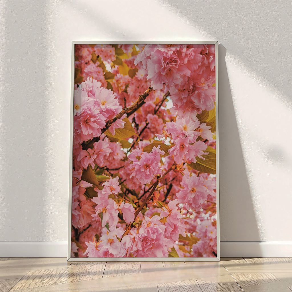 Poster Bunga Sakura Aesthetic - Hiasan Dinding Minimalis Modern untuk Dekorasi Rumah, Kamar, dan Rua