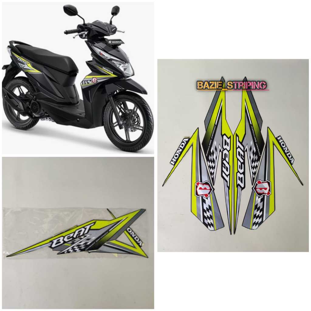 Striping Stiker Honda Beat Fi 2018 Esp Hitam Stabilo Standar Berkualitas