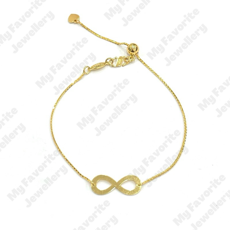 Gelang Serut Italy Infinity Emas Asli Kadar 875 20K