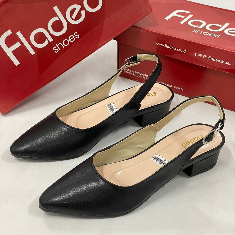 Fladeo sendal selop tali belakang wanita heels 3 cm E01