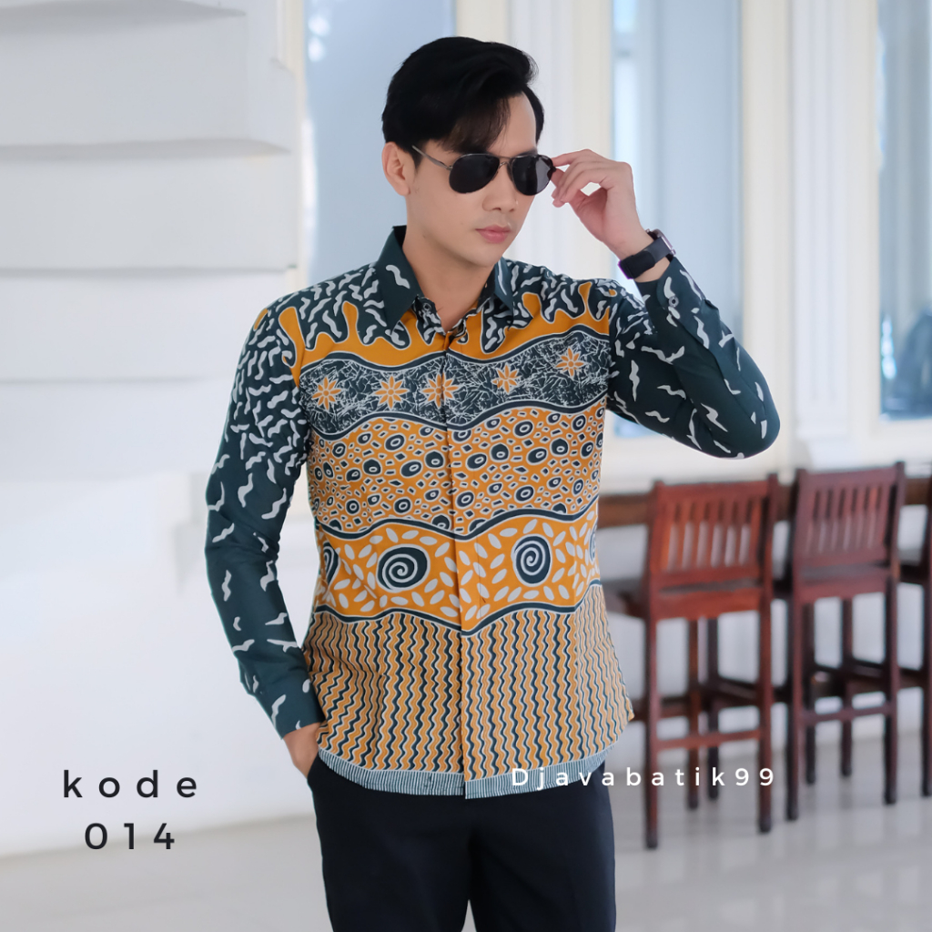 Djavabatik99 Baju Hem Kemeja Pakaian Batik Pria Lengan Panjang Slimfit Lapis Furing Terbaru Mewah Pr