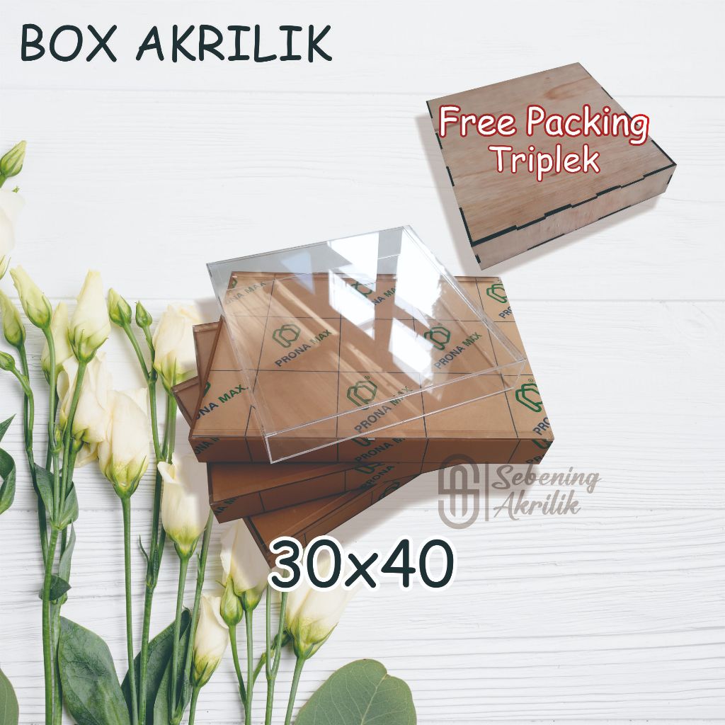 Box akrilik Sliding 30x40x6 / Frame Akrilik mahar