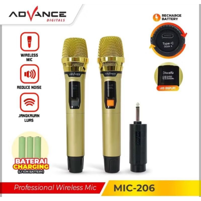 mic wireless advance 206 /microphone wireless advance 206