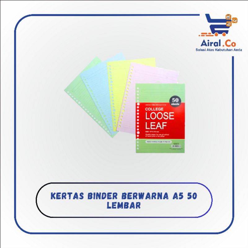 

Isi Binder Loose Leaf Berwarna 50 Lembar