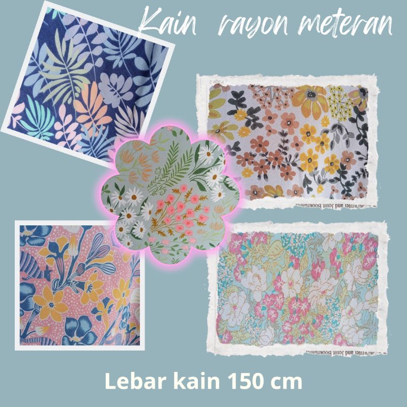 kain katun rayon meteran, bahan kain katun rayon, kain katun, daster, piyama, mukena, hijab, tunik