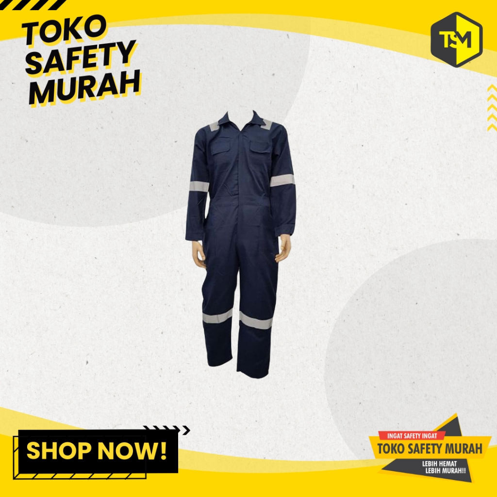 Wearpack Safety Terusan / Baju Kerja Seragam Kerja Mekanik Size M-XXXXL / Baju Kerja Bengkel / Serag