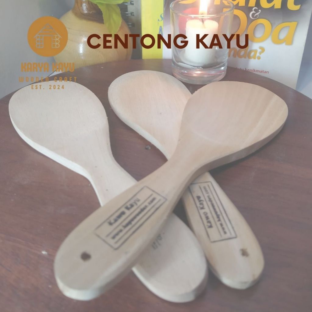 CENTONG NASI KAYU JATI BESAR CENTONG NASI ANTI LENGKET