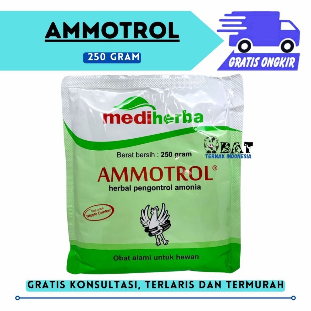 AMMOTROL 250 gram - Obat Herbal Penghilang Bau Kotoran Ayam Sapi Babi Semua Hewan