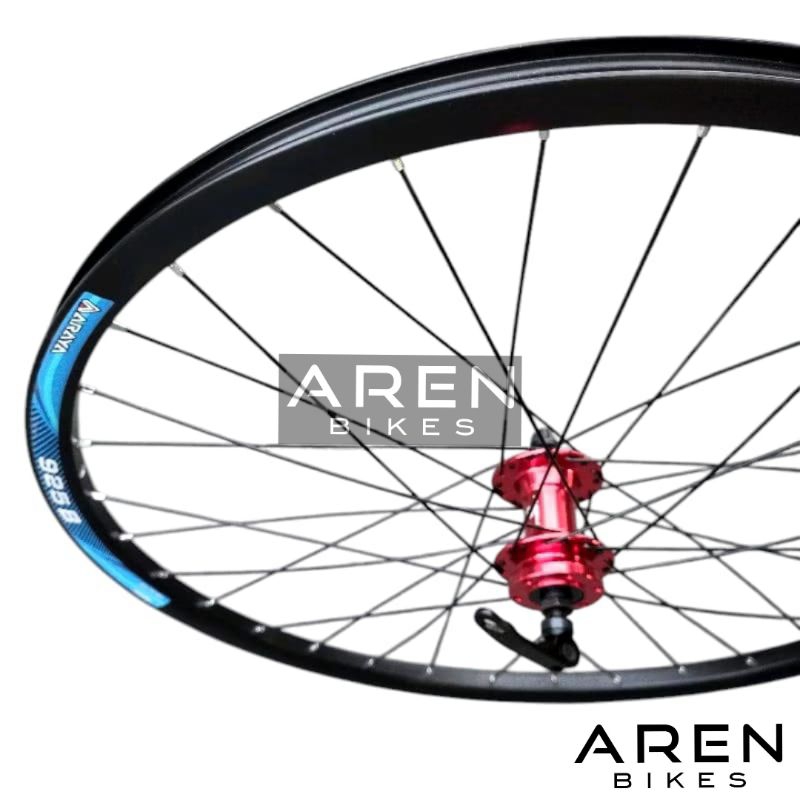 WHEELSET SEPEDA 26 ARAYA 925B VELG RIMS RIM DOUBLE WALL LUBANG 32 HOLE 32H HUB FREEHUB JARI JARI SEP