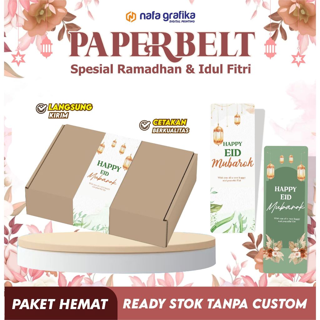 

(READY STOK) PAPERBELT UCAPAN IDUL FITRI LEBARAN KUE KERING SEGEL BOX KEMASAN HAMPERS KADO HADIAH