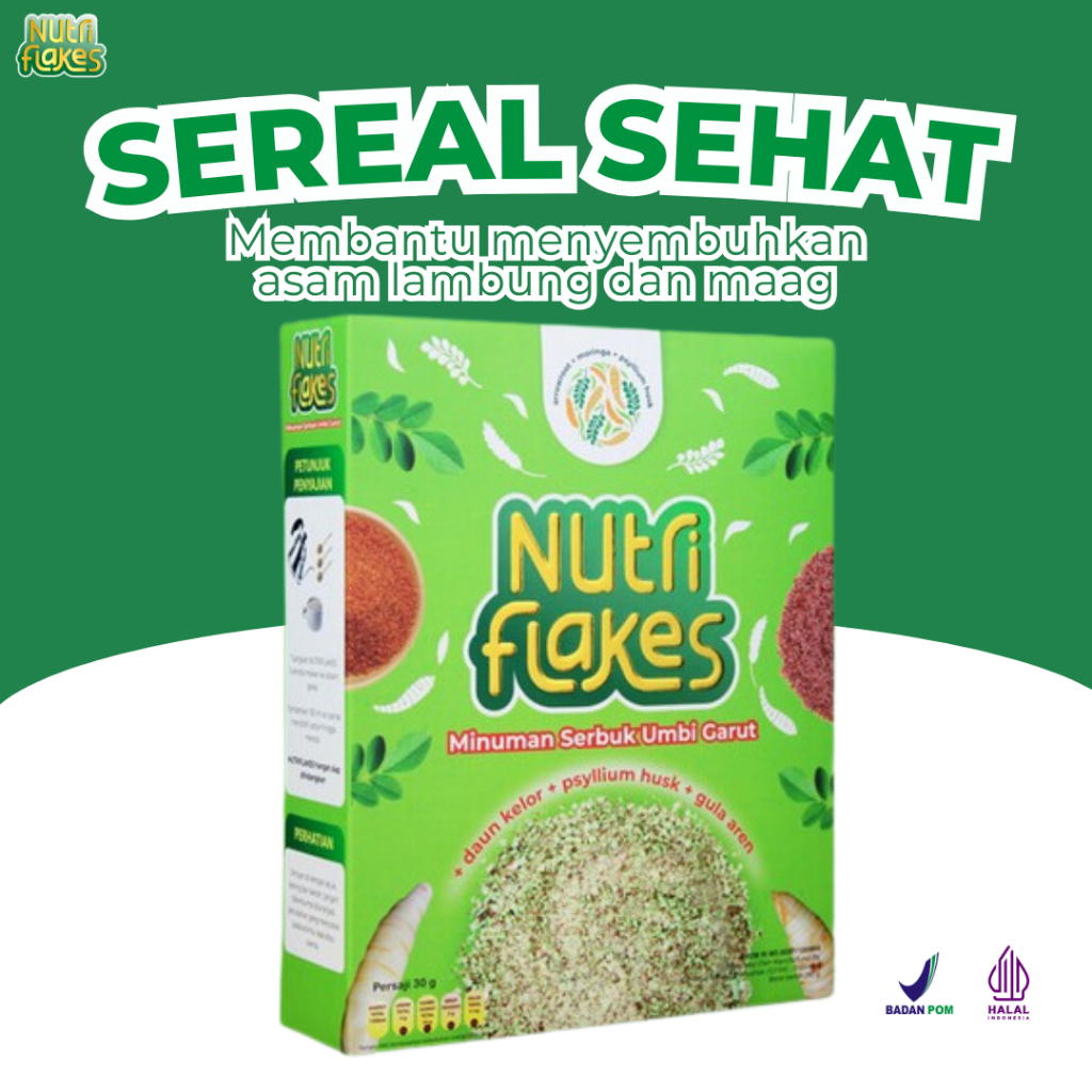 

Nutriflakes Minuman Sereal Sehat Umbi Garut Atasi Asam lambung dan Maag 1 BOX