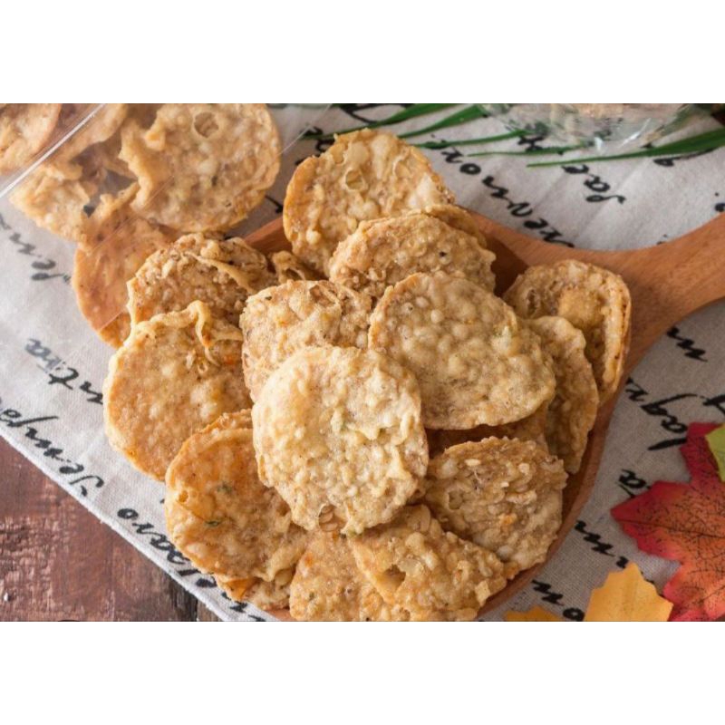 

Keripik Tempe Crispy Tepung Bulat Daun Jeruk