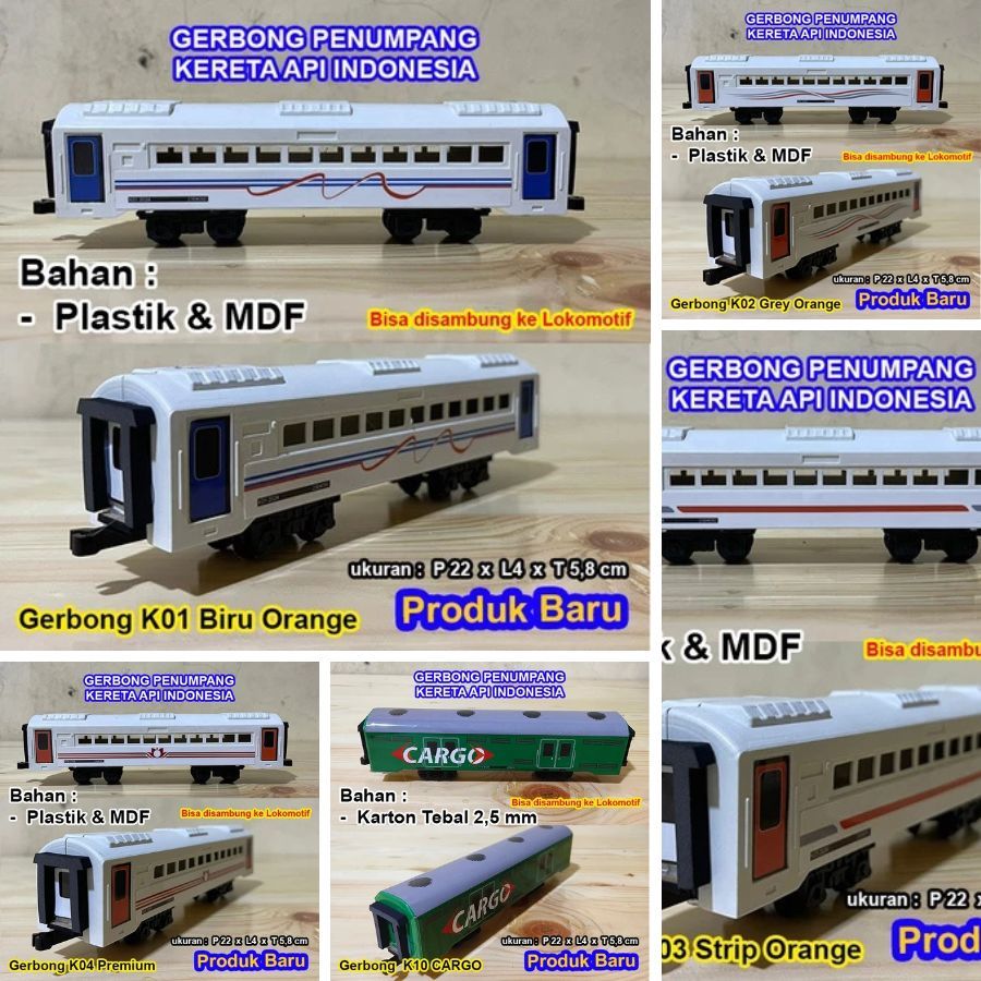 BARU  Mainan Kereta Api Indonesia Seri KAI Gerbong Penumpang Handmade