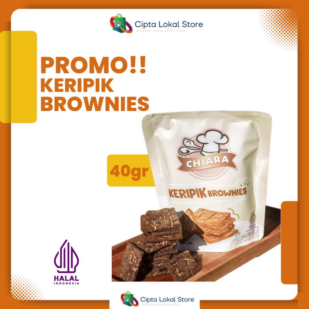 

SPESIAL PROMO!! Keripik Brownies Crispy (40gr) - Chiara Cake & Cookies