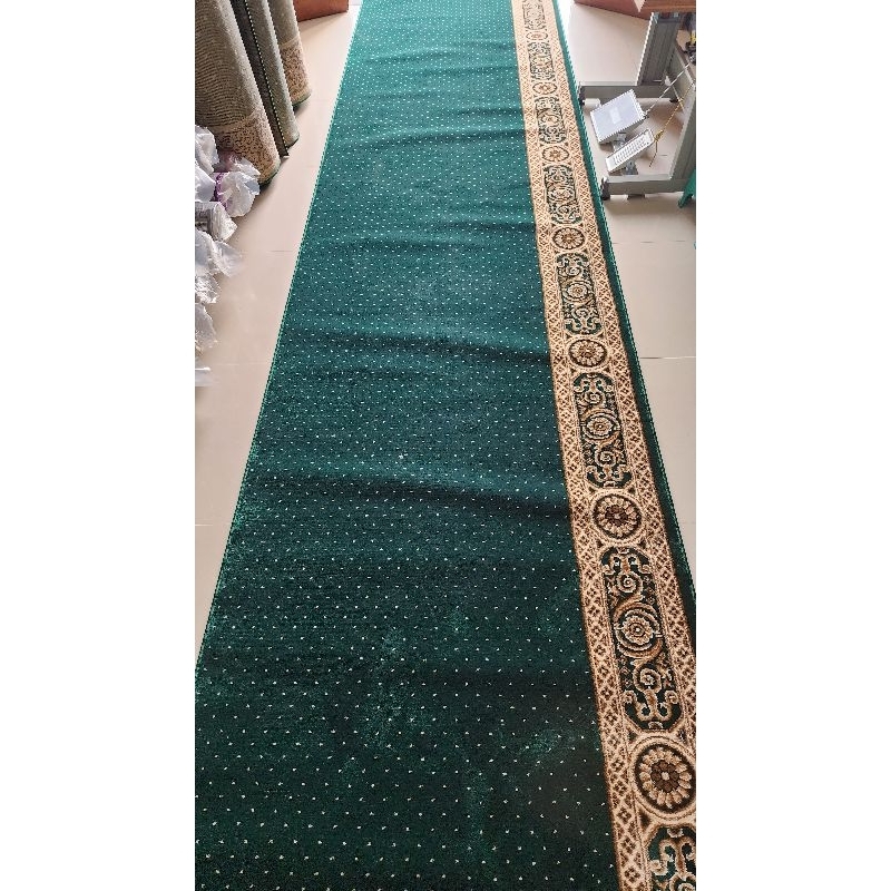Karpet Masjid syifa Al namaz Hijau bintik