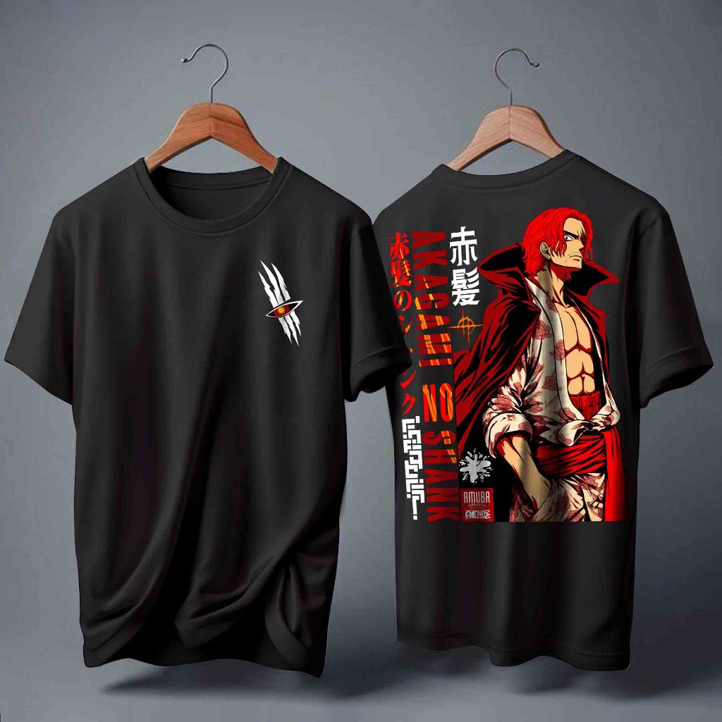 Kaos Anime Onepiece AKAGAMI NO SHANKS Emperor Killer - T shirt One Piece Shank Yonko