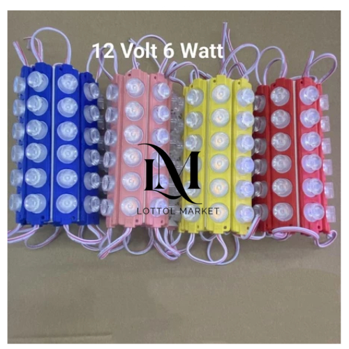 LED Lampu Bohlam Modul 6 Mata Super Terang Warna Warni Kelap Kelip Variasi Sepeda Motor