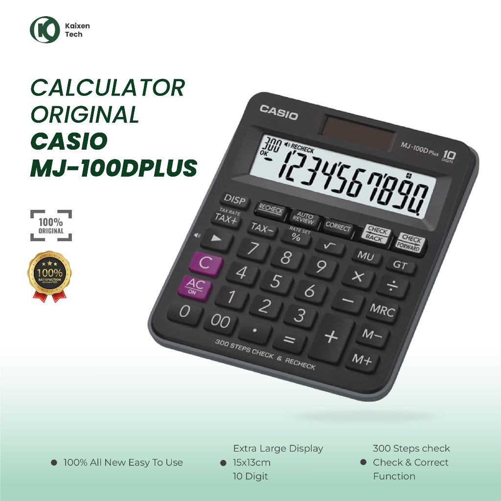 

Kalkulator Toko Dagang Casio MJ 100D Plus 10 Digit Check Correct Original Garansi Resmi
