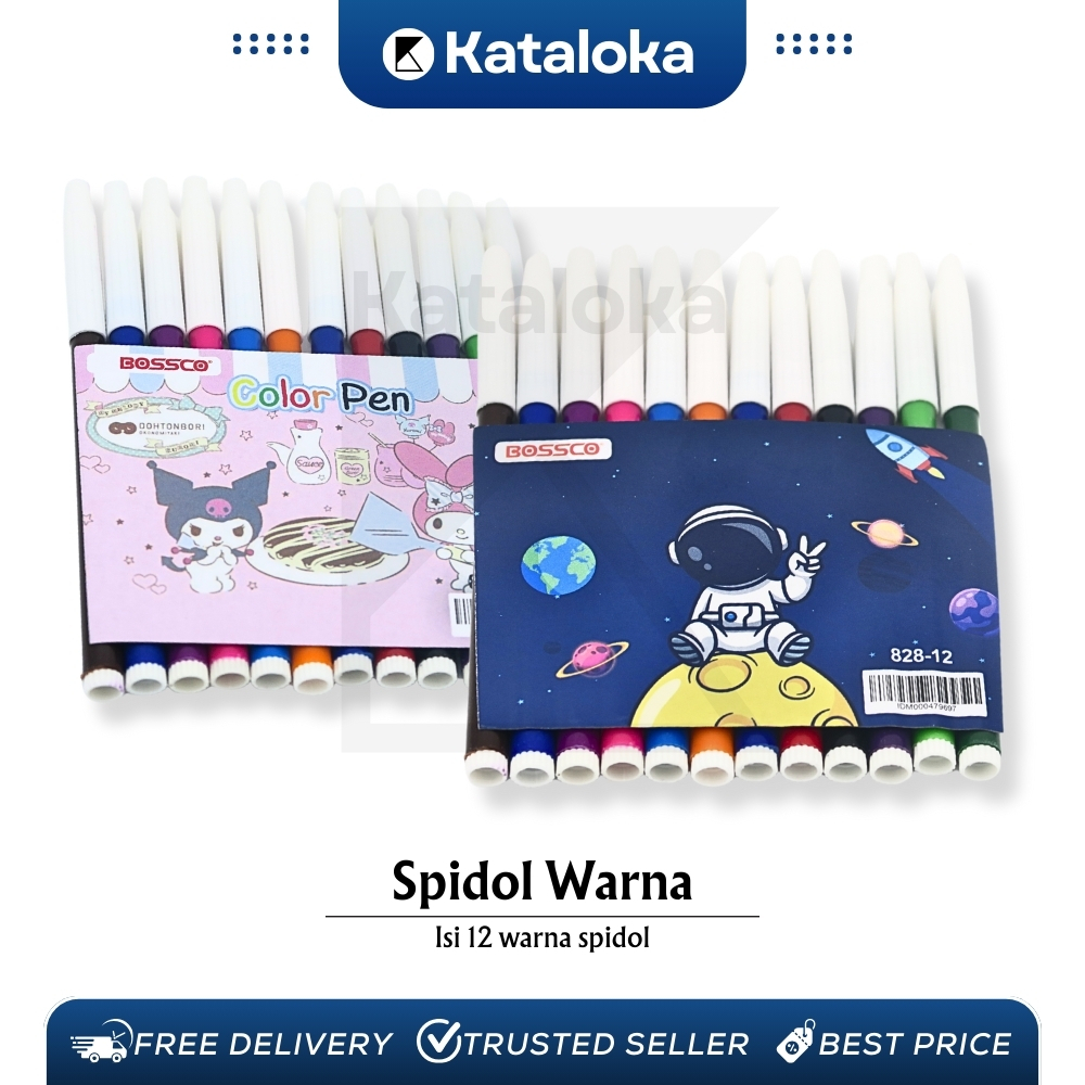 

(1 GROSS) Spidol BOSSCO 12 WARNA KECIL/ Spidol 12 warna BOSSCO/ BOSSCO pw 12 warna kecil