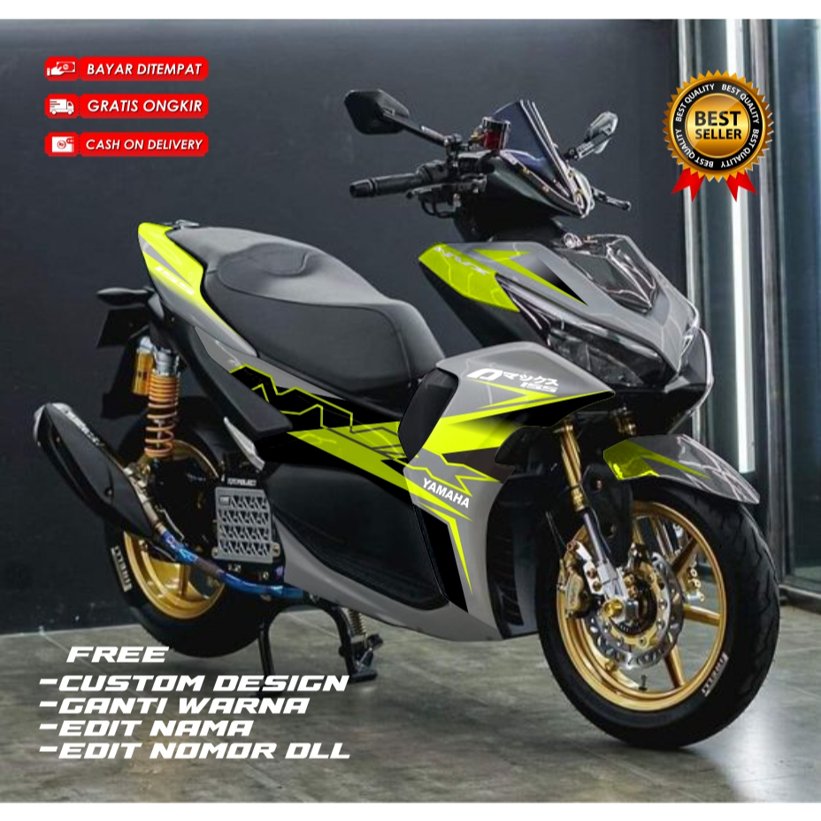 Sticker Decal Aerox New Conected Sticker Striping Full Body Variasi Sticker Striping Motor Aksesoris