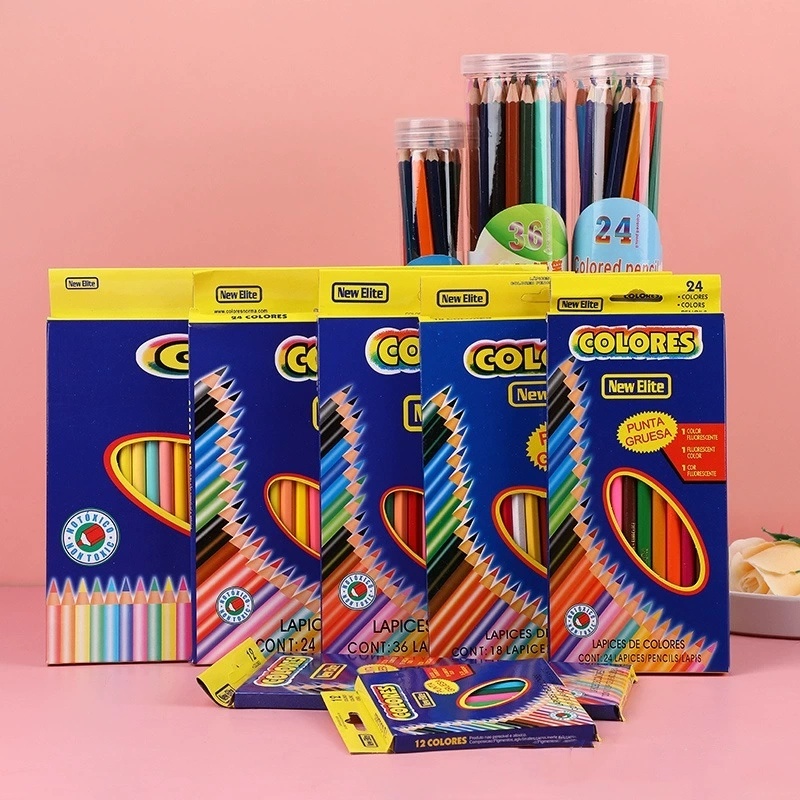 

Set Pensil Warna 6 Pcs/12 Pcs/18 Pcs/24 Pcs untuk Anak, Pensil Warna Kayu untuk Seni dan Melukis