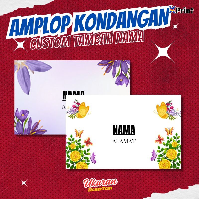 

(50 pcs) Amplop kondangan custom nama /amplop kondangan hajatan ukuran 11cmx7cm