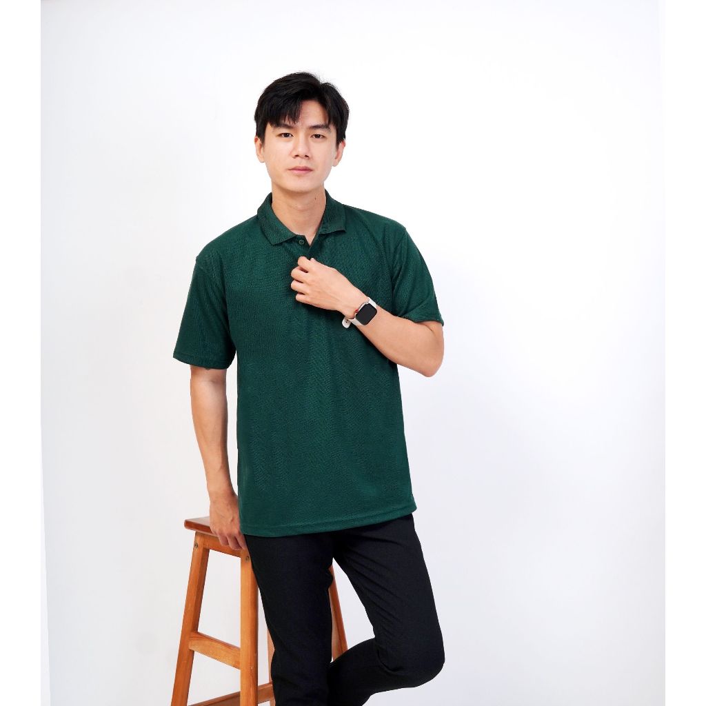 Kaos KERAH anak HIJAU ARMY lengan pendek - Polo polos anak ALLSIZE -  winstar polos - KAOS KERAH ANA