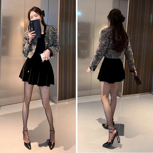 Crystal - Sexy Stocking Wanita / Kaos Kaki Wanita / Stocking Transparan / Stocking Celana Motif 1003