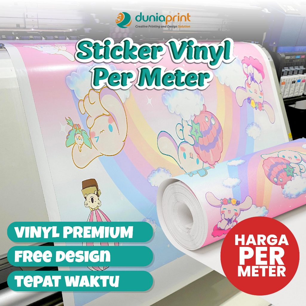 Cetak Stiker Vinyl  | Cetak Sticker Custom 1 Meter | Stiker Vinyl | Stiker Vinyl Meteran | Stiker Vi