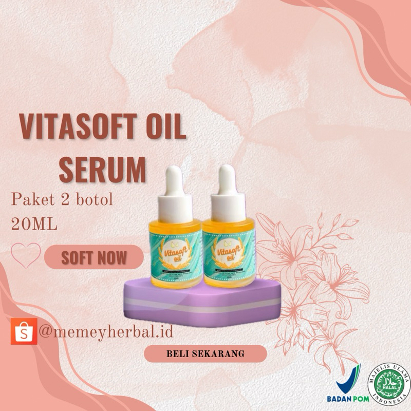 Isi 2 Botol Recomend Vitasoft oil Original Premium/Penghilang bekas luka/Serum Vitasoft oil