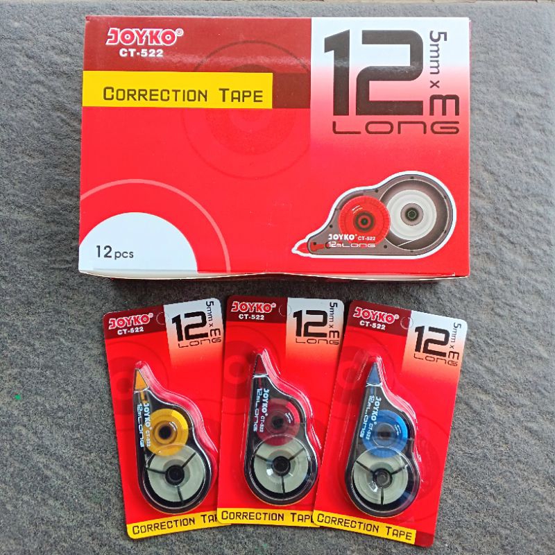 

TIPE-X Kertas Correction Tape Joyko CT-522 12 Meter ( 12 Pcs ) [ Original ]