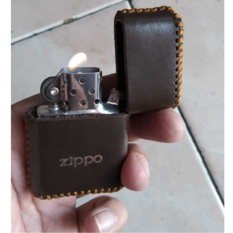 Sarung Zippo Kulit Asli - Case Zippo Kulit Asli