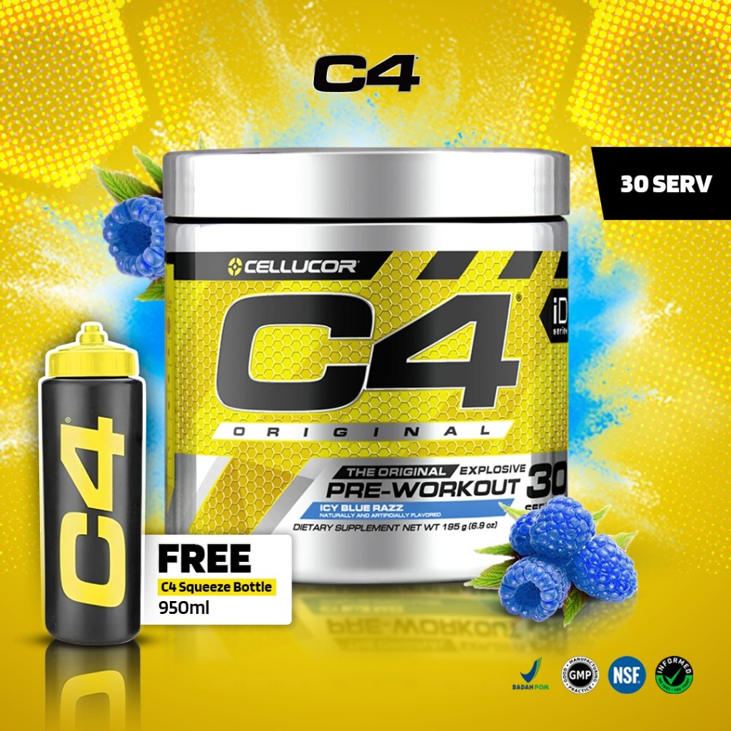 Cellucor C4 Original 30 Serving Pre Workout PWO Suplemen Otot Xtend Official