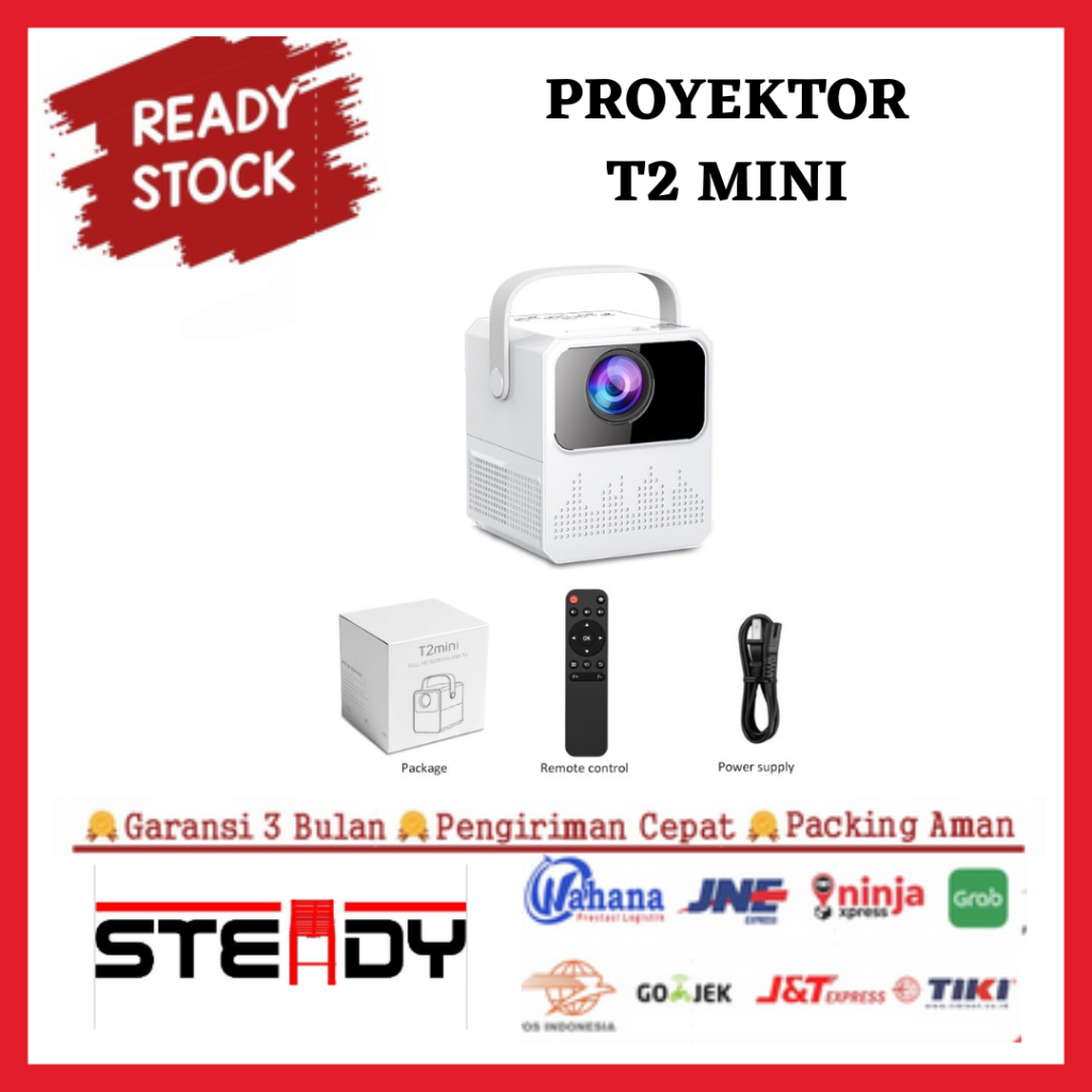 Android Proyektor TV T2mini 6000 Lumen 4K HD Bluetooth Smart Projector