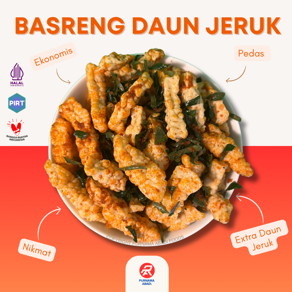 

Basreng Stik Pedas Daun Jeruk 1kg / 500gr