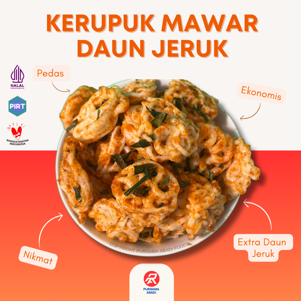 

Seblak Kering Rafael Mawar Pedas Daun Jeruk 1kg / 500gr