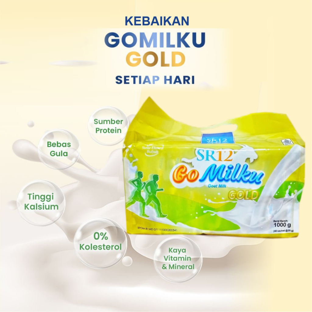 

Go Milku Gold SR12 Kemasan Sachet Susu Kambing Etawa Tinggi Kalsium Calcium Mengurangi Kolesterol