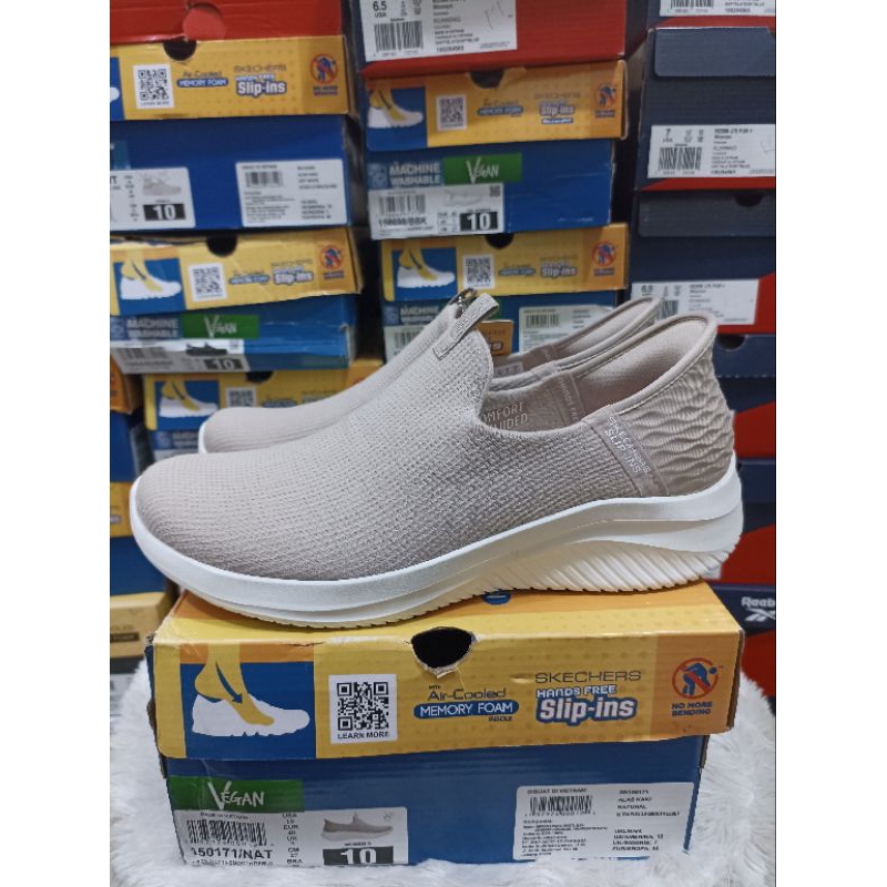 Sepatu Original Skechers Slip Ins Ultra Flax 150171/NAT Natural