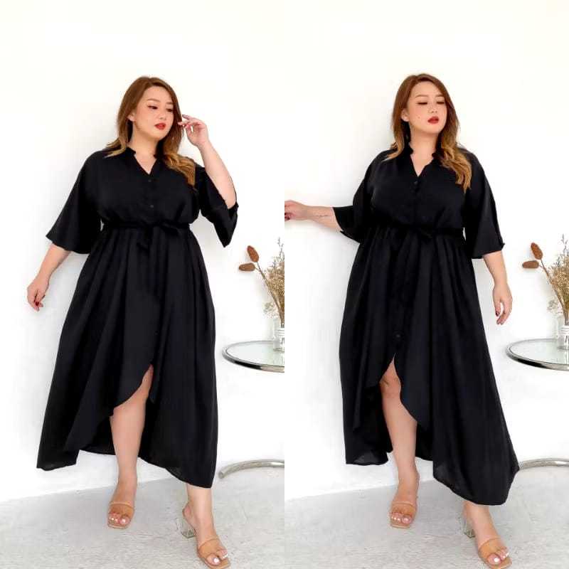 livia long dress// korea style big size// dress jumbo rayon// dress kondangan