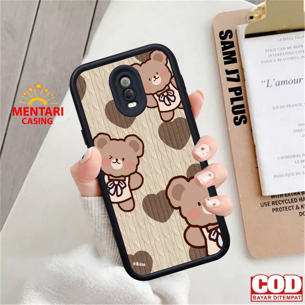 Casing SAMSUNG J7 PLUS  [ BEAR ] Case Hp SAMSUNG J7 PLUS Hardcase Softcase Premium Glosy Bisa Cod