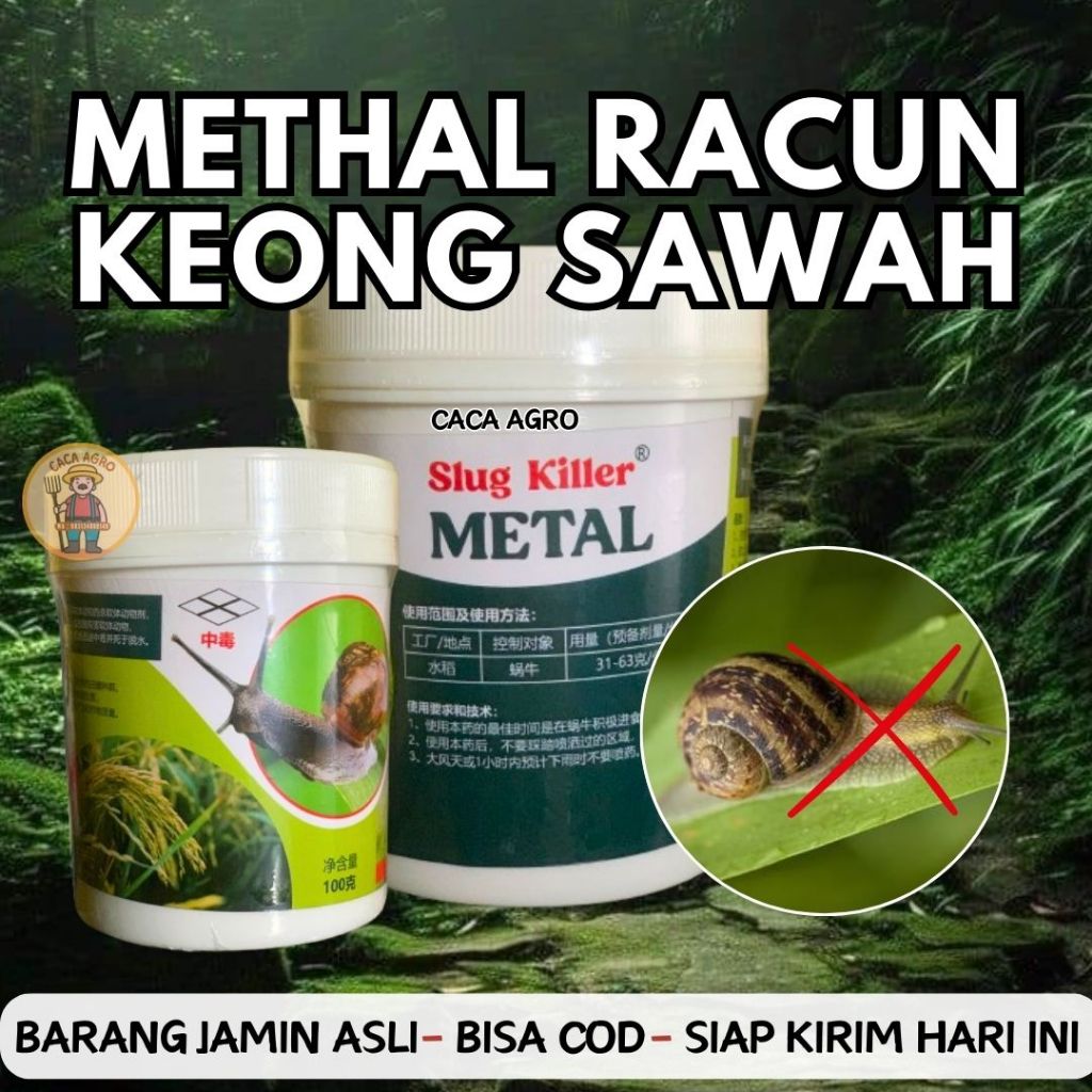 Methal Racun Obat Ampuh Basmi Keong Bekicot Siput Pada Tanaman Padi Sawah 60 GR
