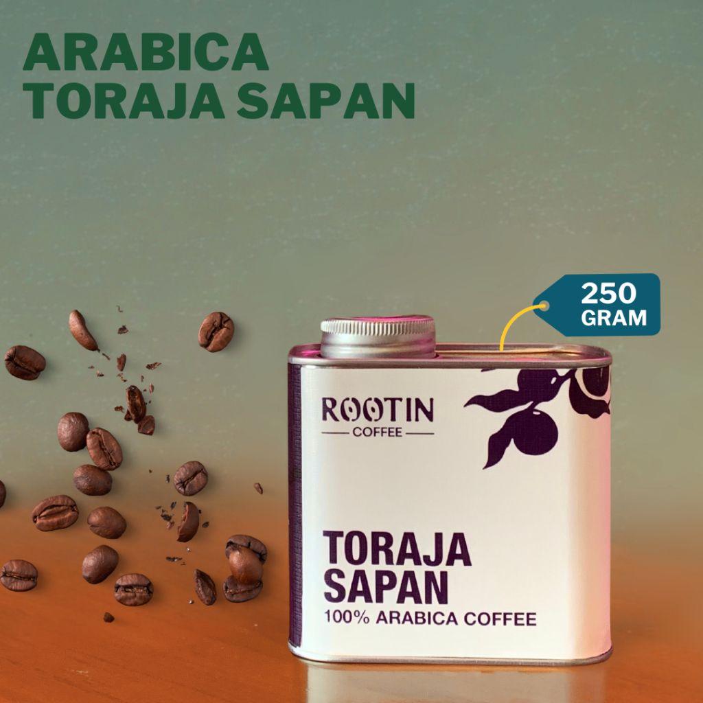 

Kopi Arabika Toraja Sapan 100% Arabica Roasted Beans - 250 Gram Tin Edition