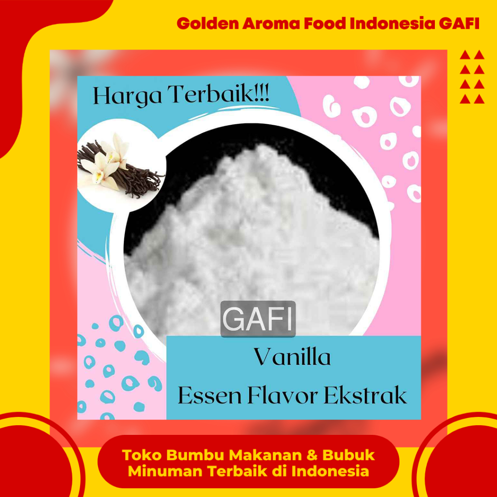 

GAFI Food Bubuk Vanilla Pure Efe 1/2 kg Murni Essen Flavour Ekstrak 500 Gram Serbuk Vanila Pure Plain Essence Flavor Extract