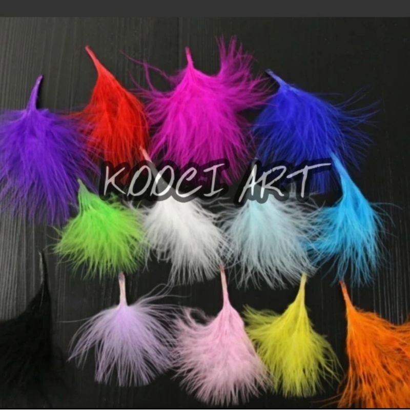 Bulu ayam hias hiasan dekorasi bahan craft prakarya kipas 6-13cm