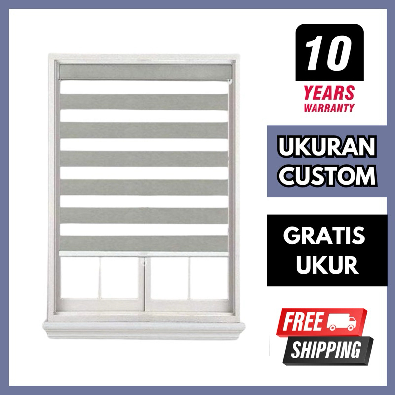 Zebra Rainbow Blinds Custom - Korean blinds - Roller Blinds - Tirai Gulung - Rolling Blinds