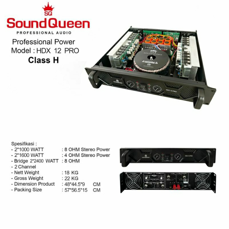 Power Soundqueen HDX 12 PRO Power Amplifier HDX-12P SQ soundqueen HDX12pro Power 2 chanel