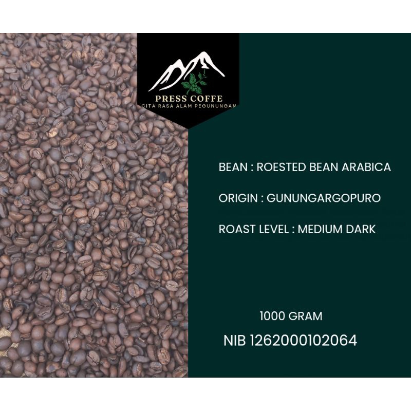 

ARABICA Roested Bean/ biji kopi sangrai Argopuro 1 kg