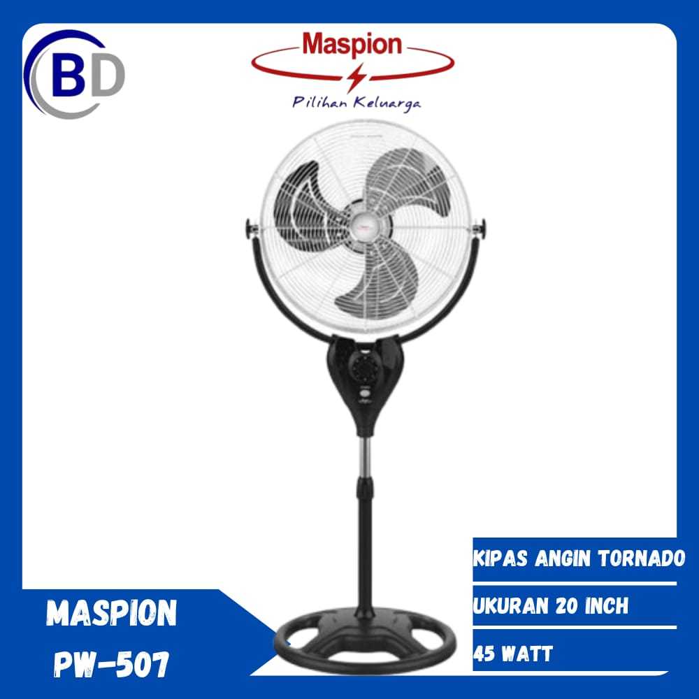 KIPAS ANGIN TORNADO MASPION PW-507 POWER FAN KIPAS ANGIN BERDIRI BESI UKURAN 20 INCHI
