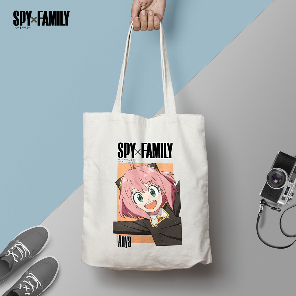 Totebag Kanvas Anime Spy x Family / Totebag Kanvas Custom Sablon Print DTF / Totebag Custom Satuan /